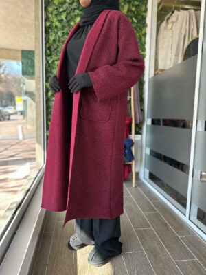 Manteau laine bouclée