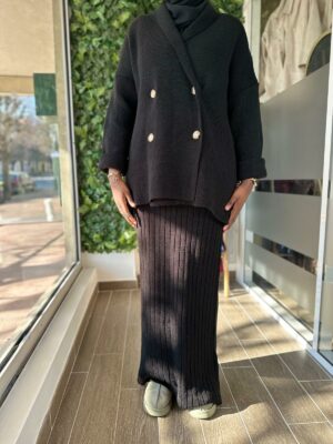 Ensemble jupe & gilet bouton