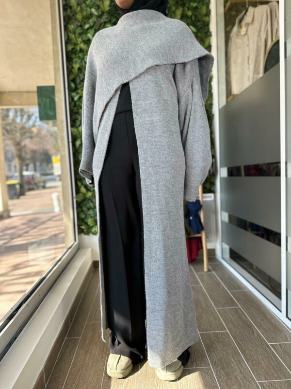 Long gilet avec col foulard – Image 6